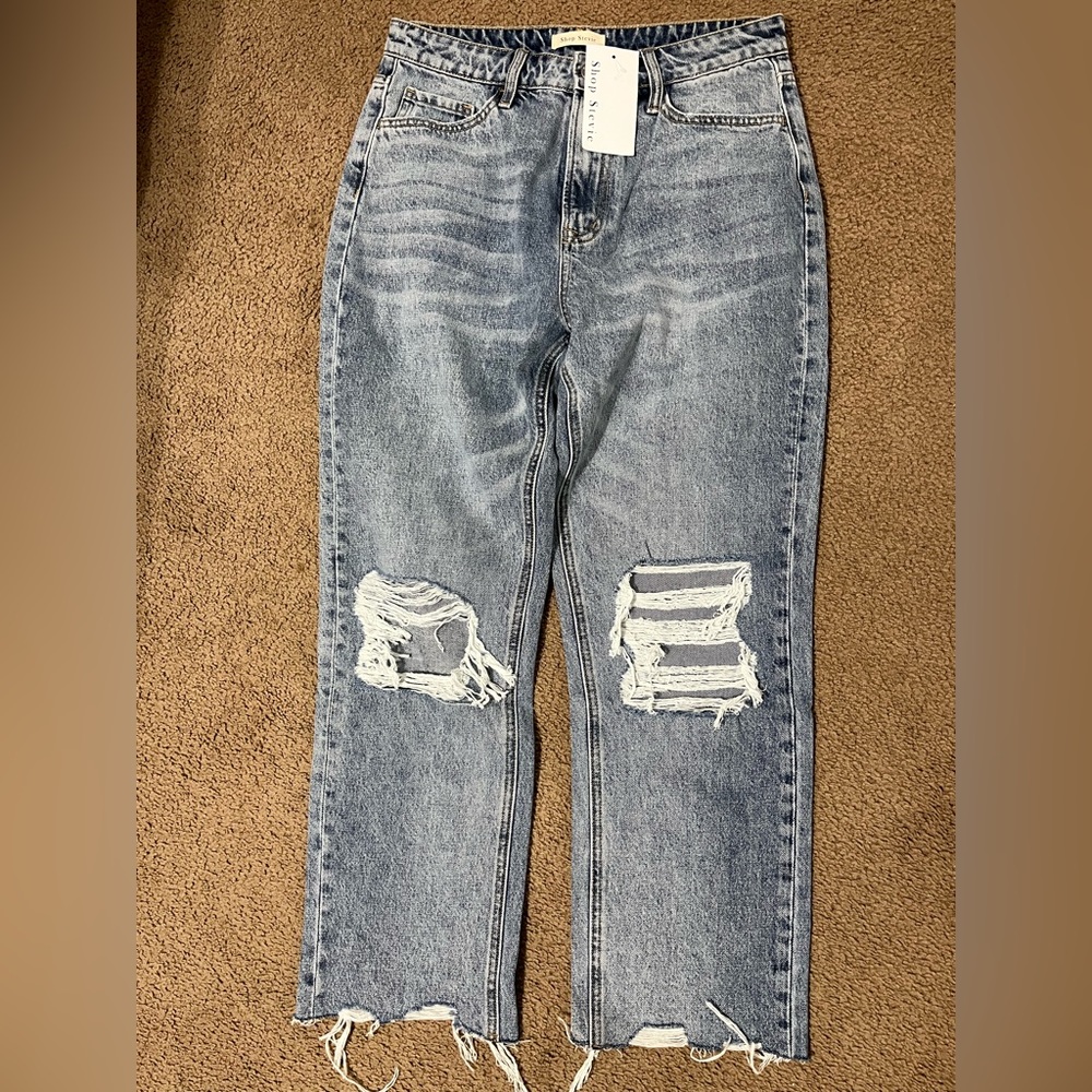 Shop Stevie distressed denim